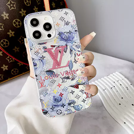 LVフロストグリッターレンズ半透明スマホケース